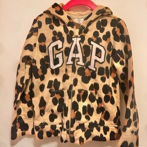 GAP Girls Cheetah Print Zipper Hoodie Size 5